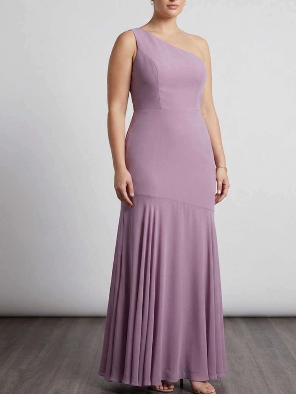 NWT Azazie Iona Wisteria One Shoulder Maxi Dress Bridesmaid Homecoming Prom